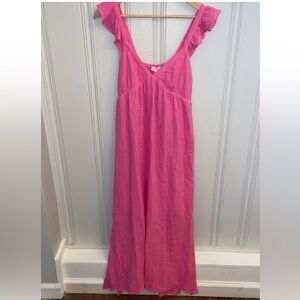 Blue Pepper Pink Ruffle Strap Dress